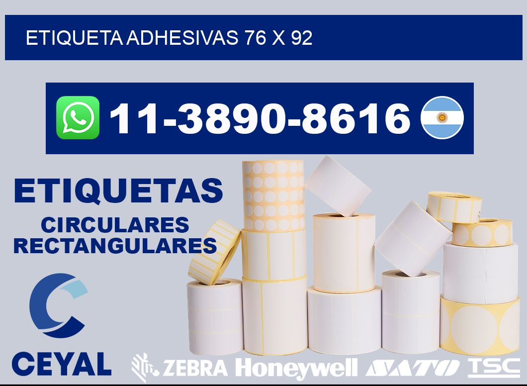 etiqueta adhesivas 76 x 92