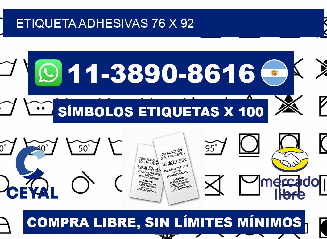 etiqueta adhesivas 76 x 92