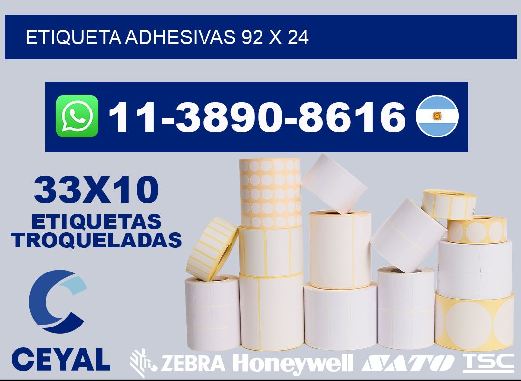 etiqueta adhesivas 92 x 24