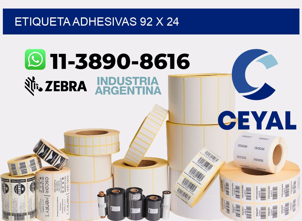 etiqueta adhesivas 92 x 24