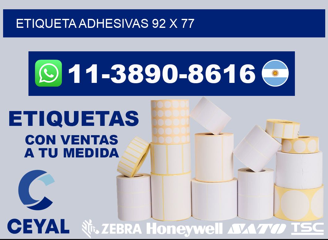 etiqueta adhesivas 92 x 77