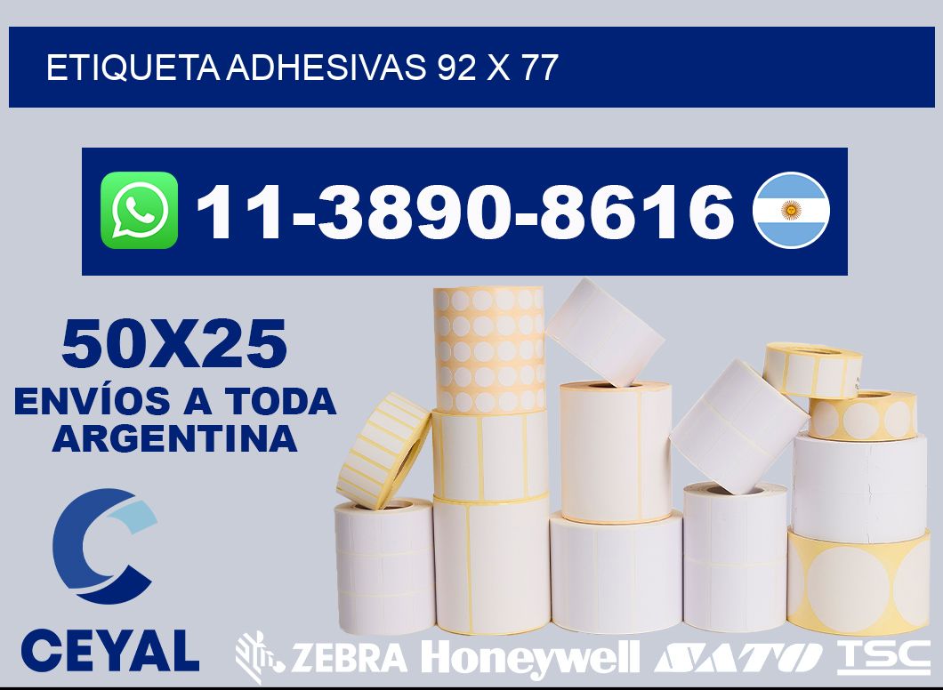 etiqueta adhesivas 92 x 77