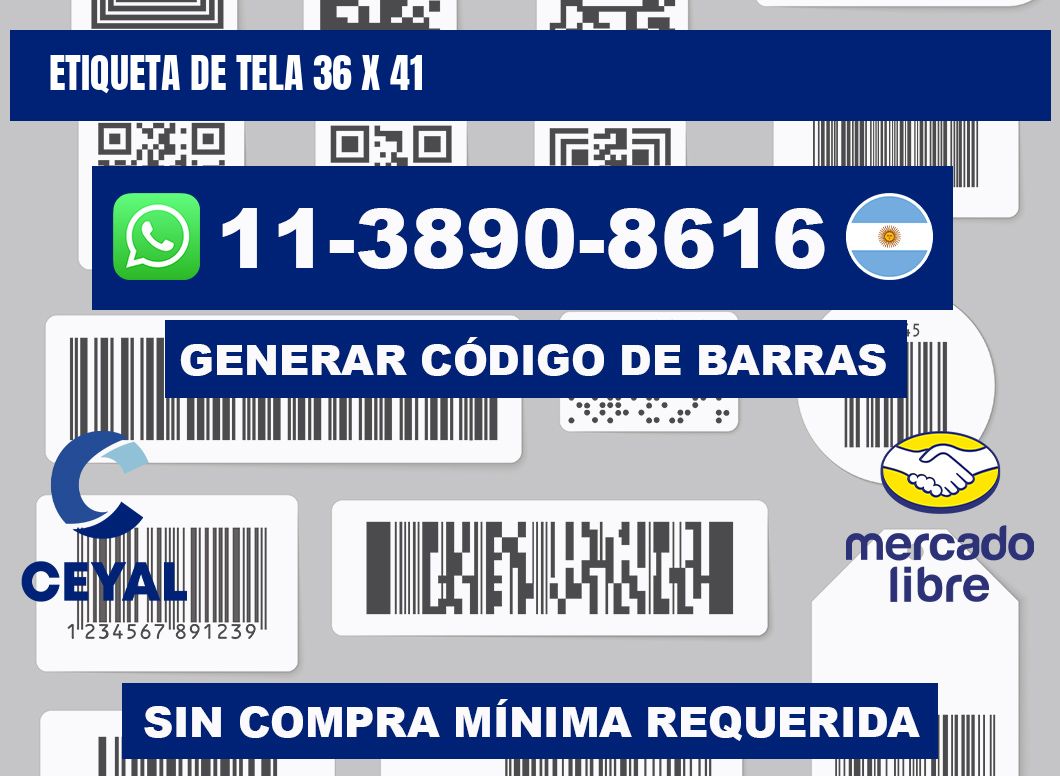 etiqueta de tela 36 x 41
