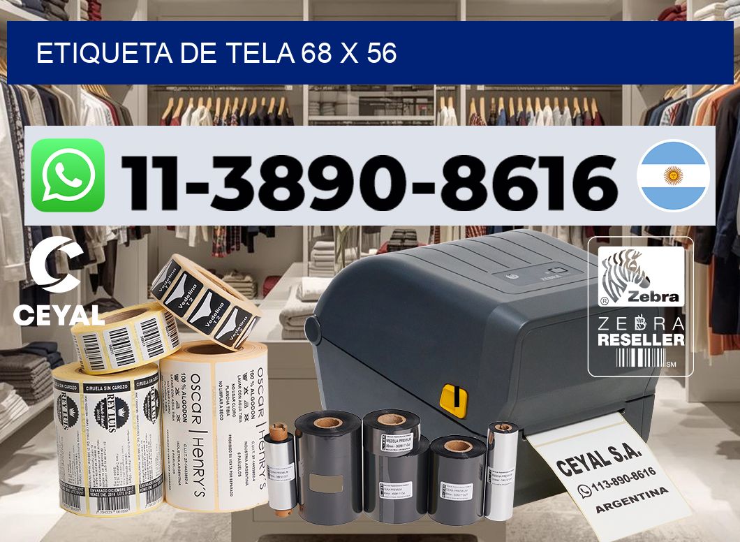 etiqueta de tela 68 x 56