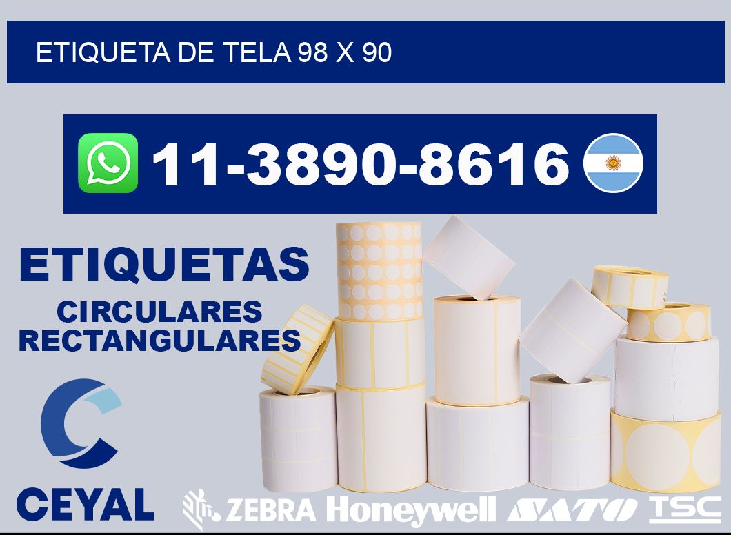 etiqueta de tela 98 x 90