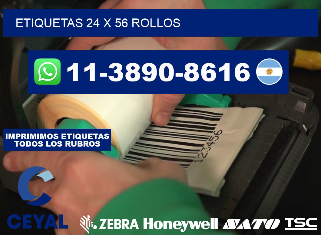 etiquetas 24 x 56 rollos