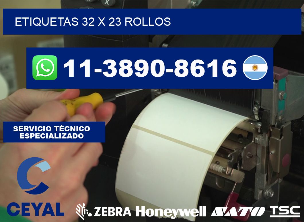 etiquetas 32 x 23 rollos