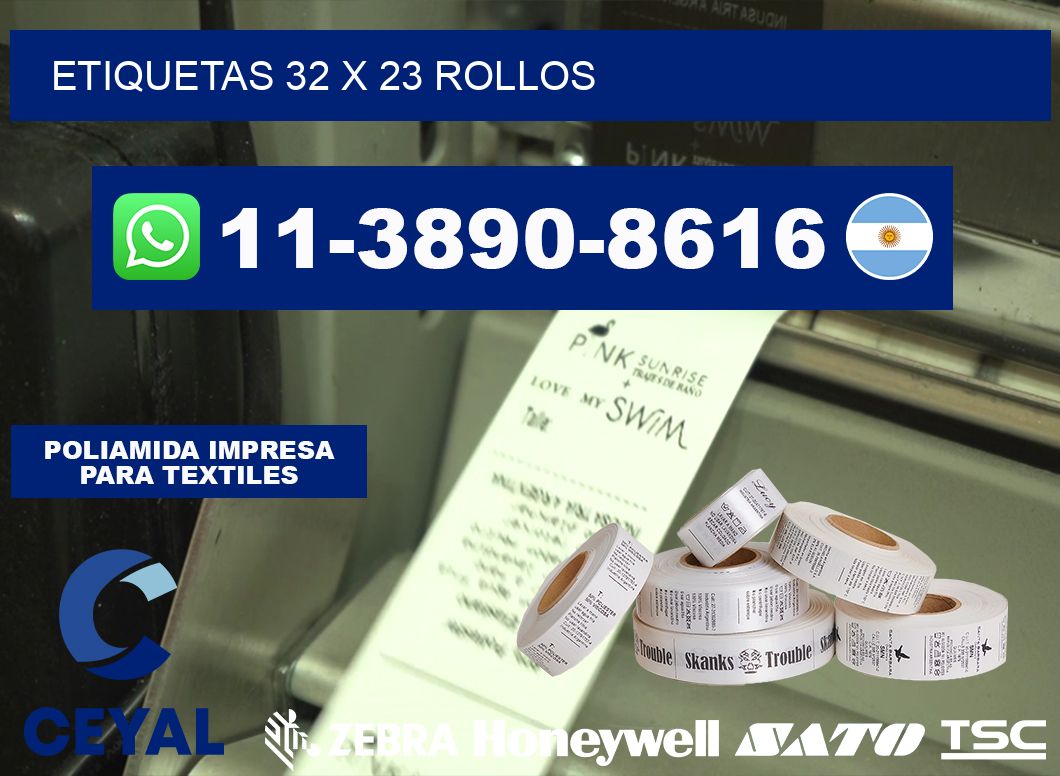 etiquetas 32 x 23 rollos