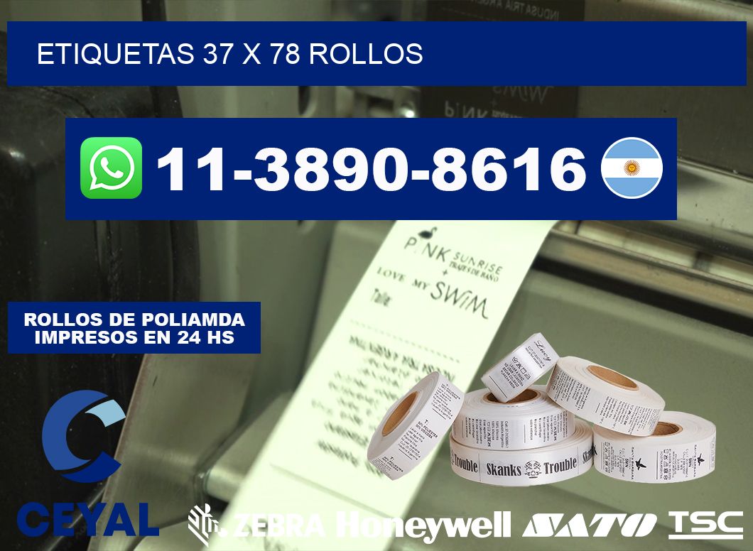 etiquetas 37 x 78 rollos