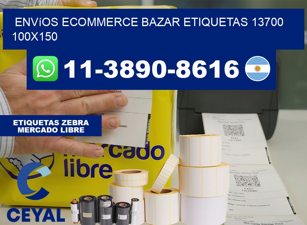 Envíos Ecommerce bazar etiquetas 13700 100×150