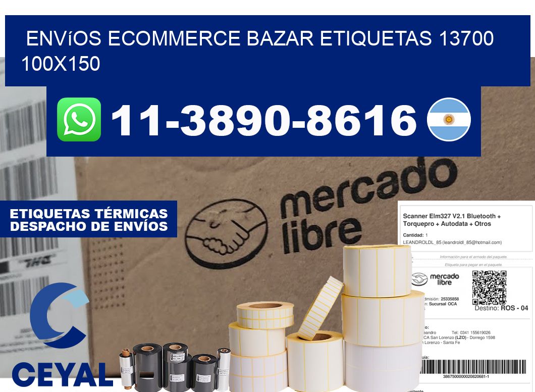Envíos Ecommerce bazar etiquetas 13700 100x150