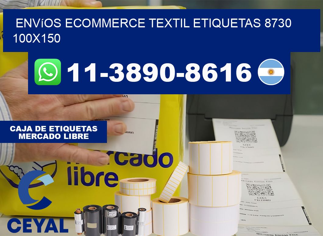 Envíos Ecommerce textil etiquetas 8730 100×150