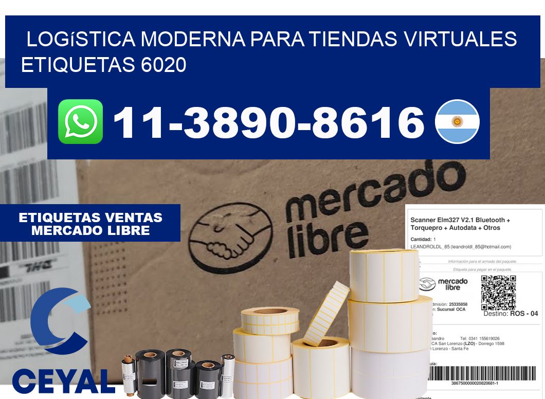 Logística moderna para tiendas virtuales etiquetas 6020