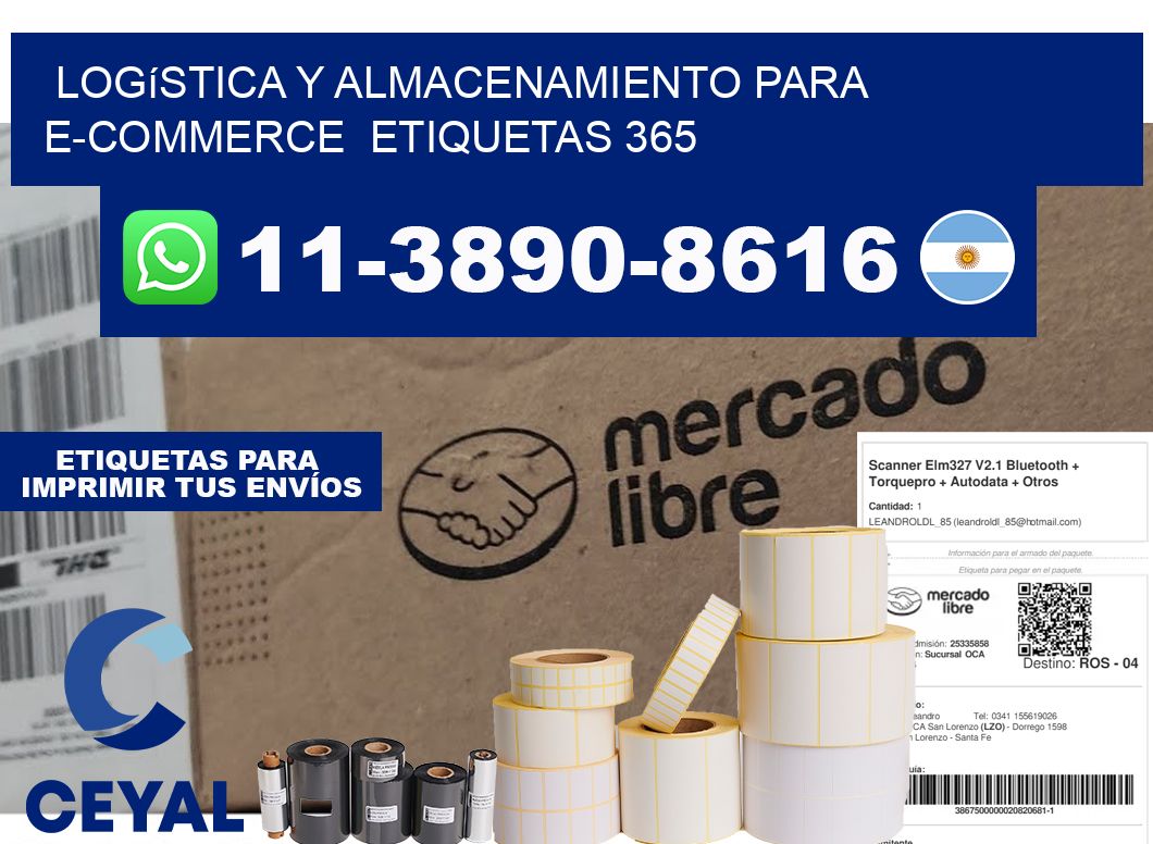 Logística y almacenamiento para e-commerce  etiquetas 365