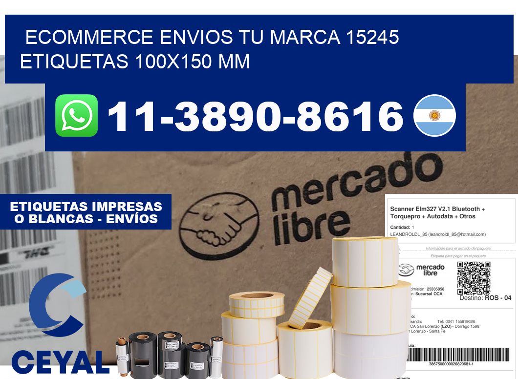 ecommerce envios tu marca 15245  etiquetas 100x150 mm