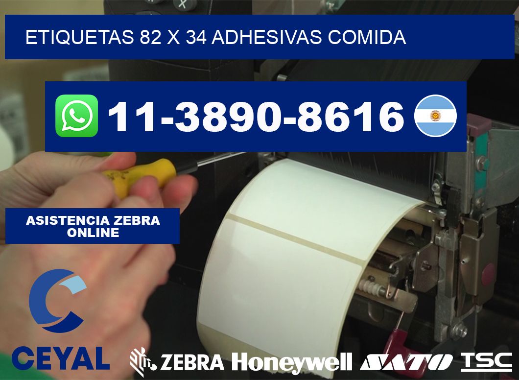 etiquetas 82 x 34 adhesivas comida