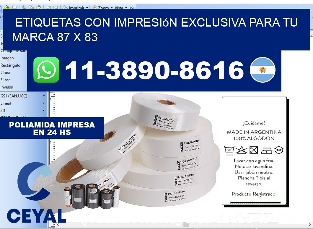 etiquetas con impresión exclusiva para tu marca 87 x 83