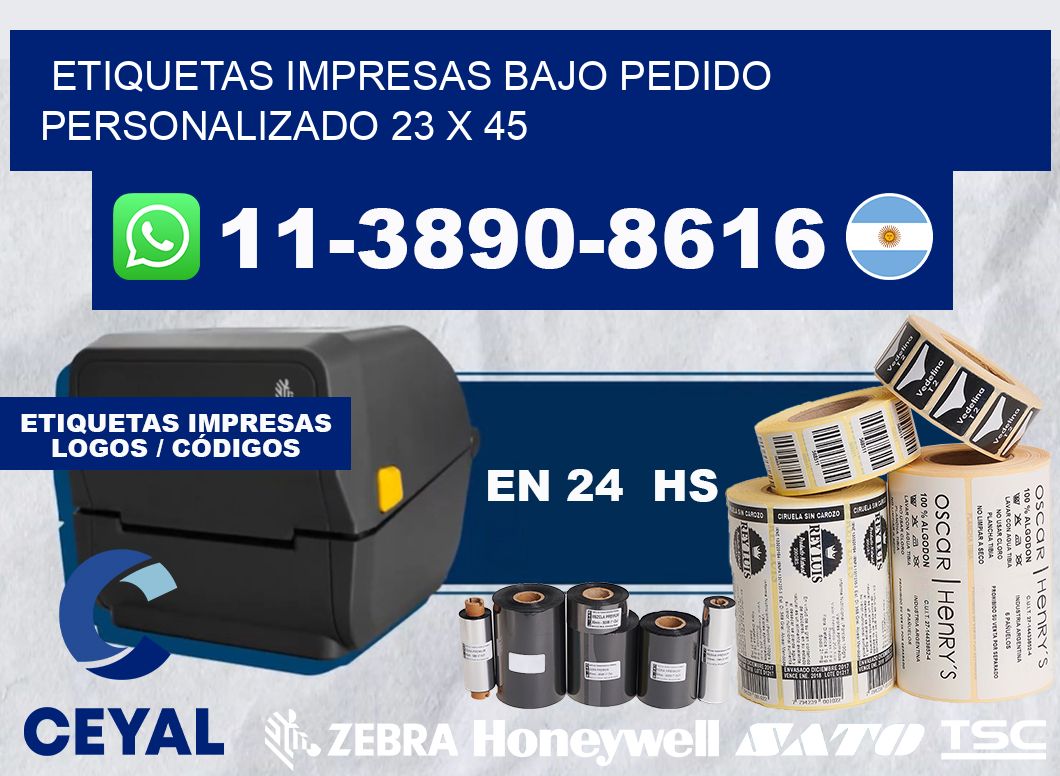 etiquetas impresas bajo pedido personalizado 23 x 45