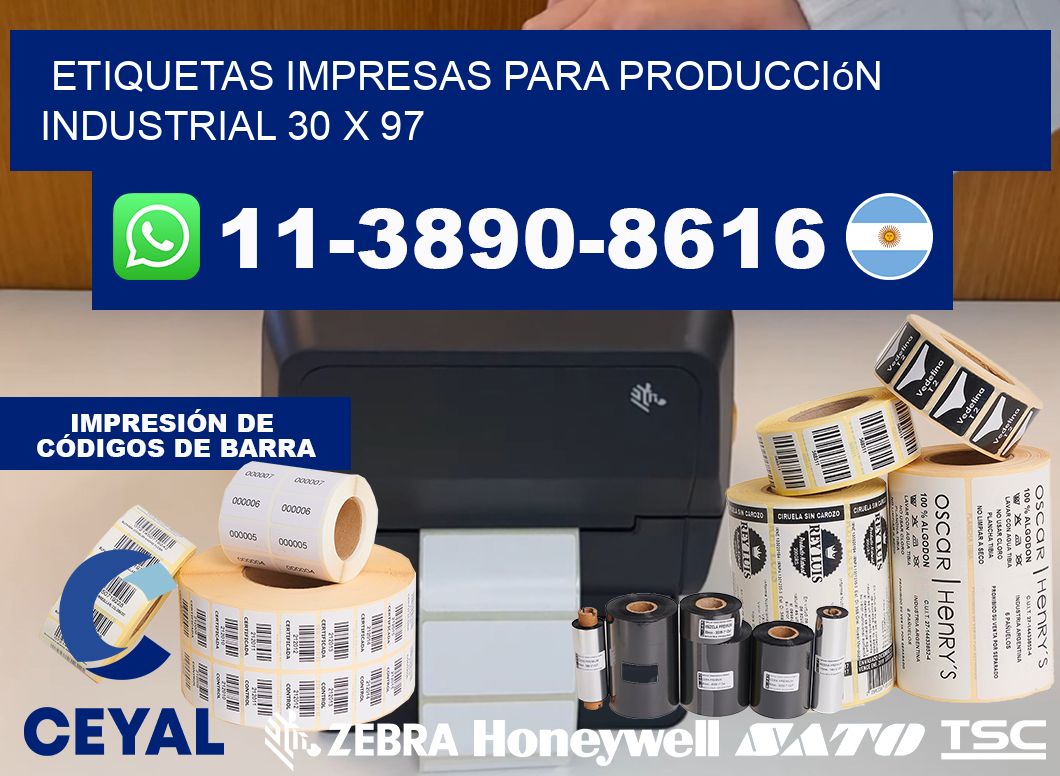 etiquetas impresas para producción industrial 30 x 97