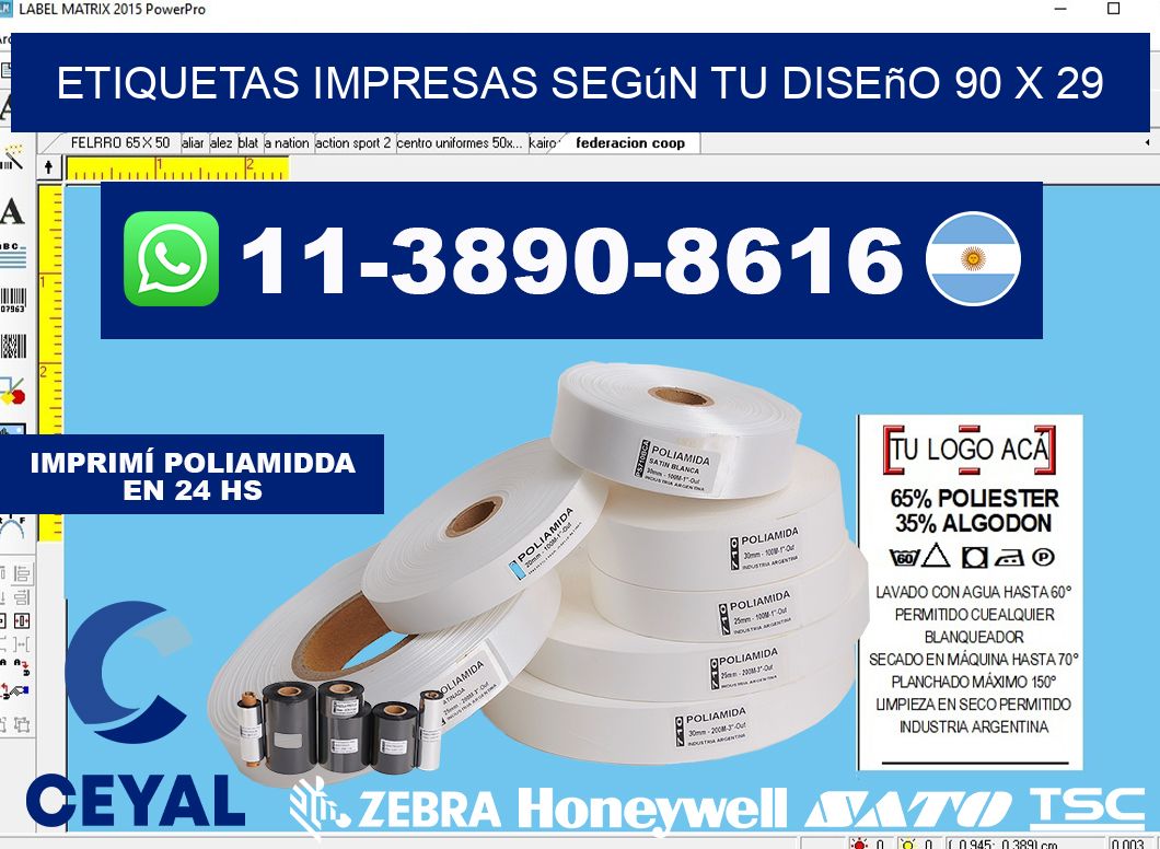 etiquetas impresas según tu diseño 90 x 29