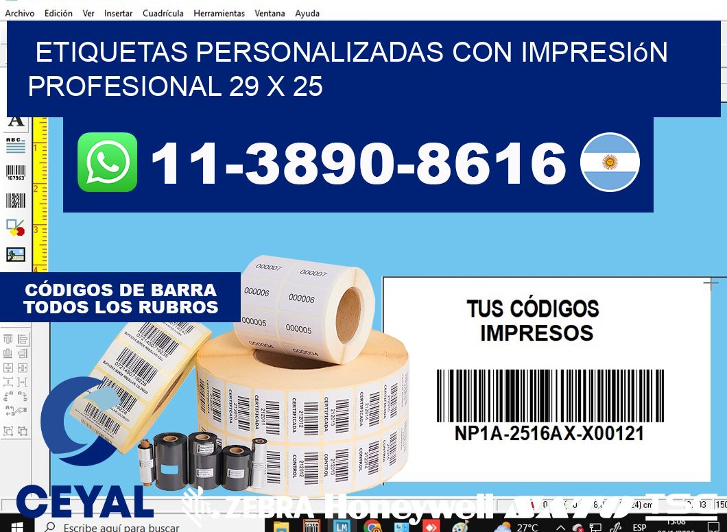 etiquetas personalizadas con impresión profesional 29 x 25