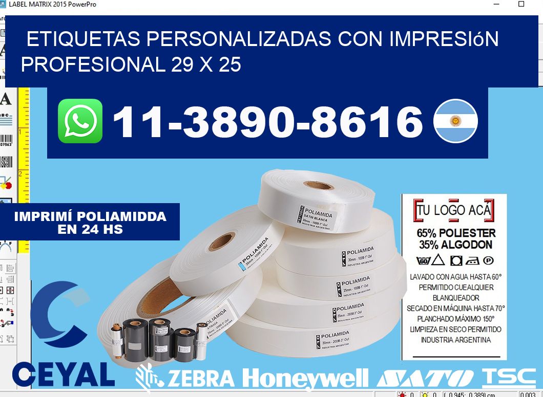 etiquetas personalizadas con impresión profesional 29 x 25