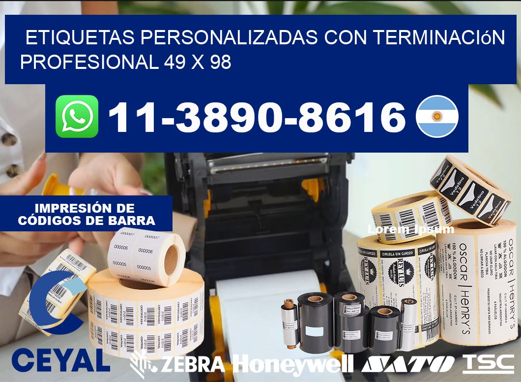 etiquetas personalizadas con terminación profesional 49 x 98