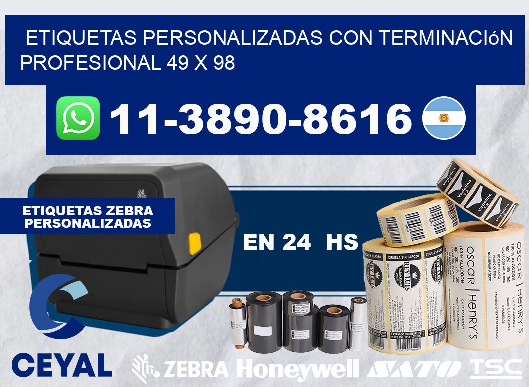 etiquetas personalizadas con terminación profesional 49 x 98