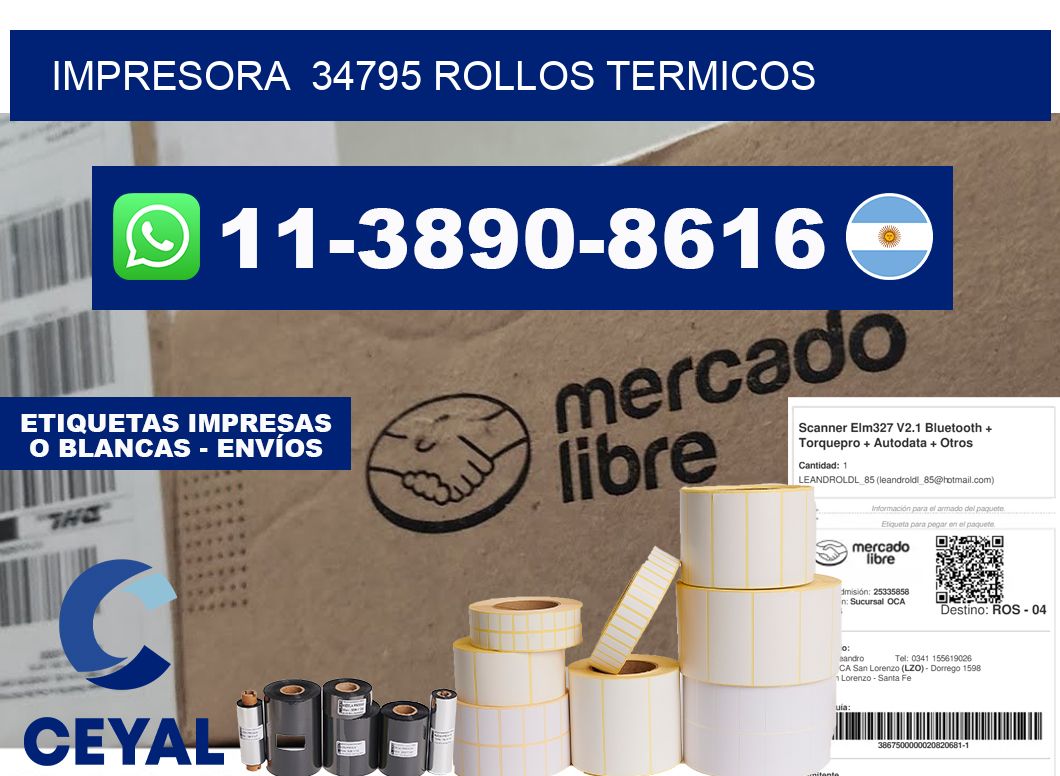 impresora  34795 rollos termicos