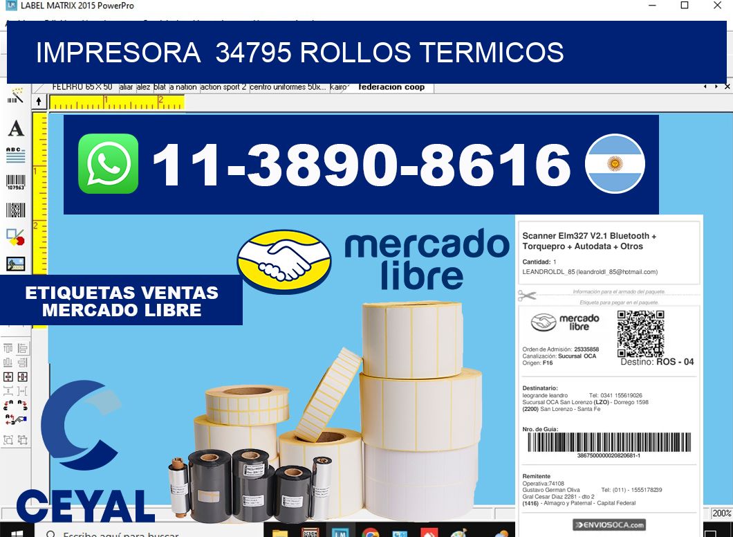 impresora  34795 rollos termicos