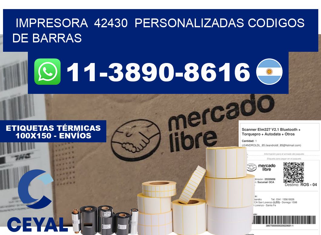 impresora  42430  personalizadas codigos de barras