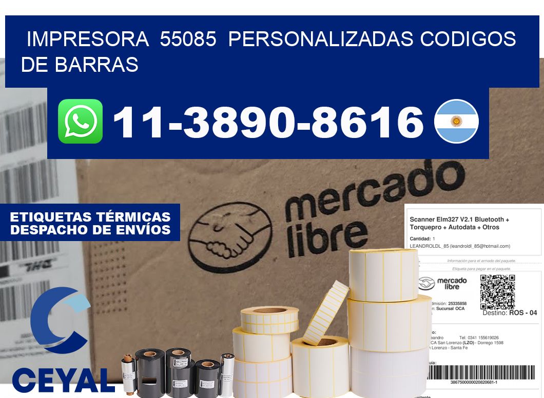 impresora  55085  personalizadas codigos de barras