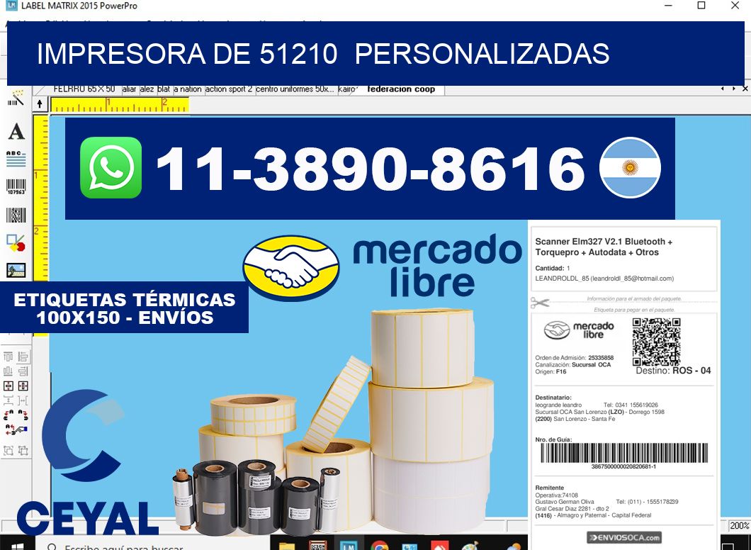 impresora de 51210  personalizadas