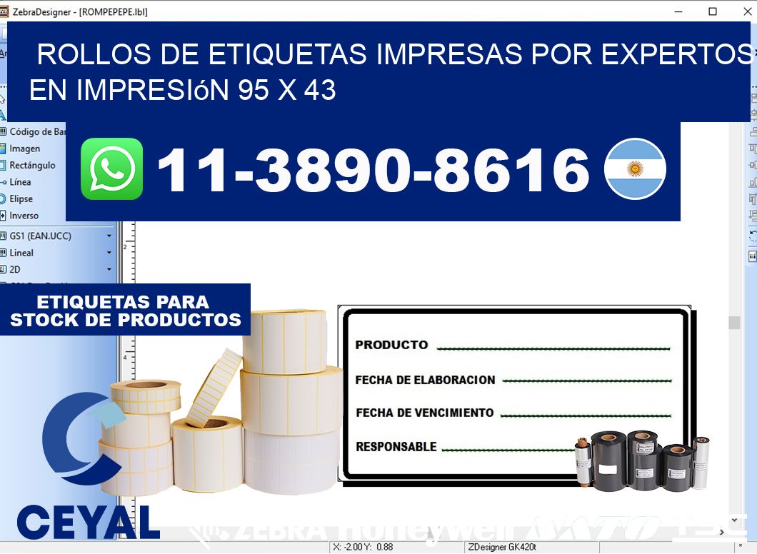 rollos de etiquetas impresas por expertos en impresión 95 x 43