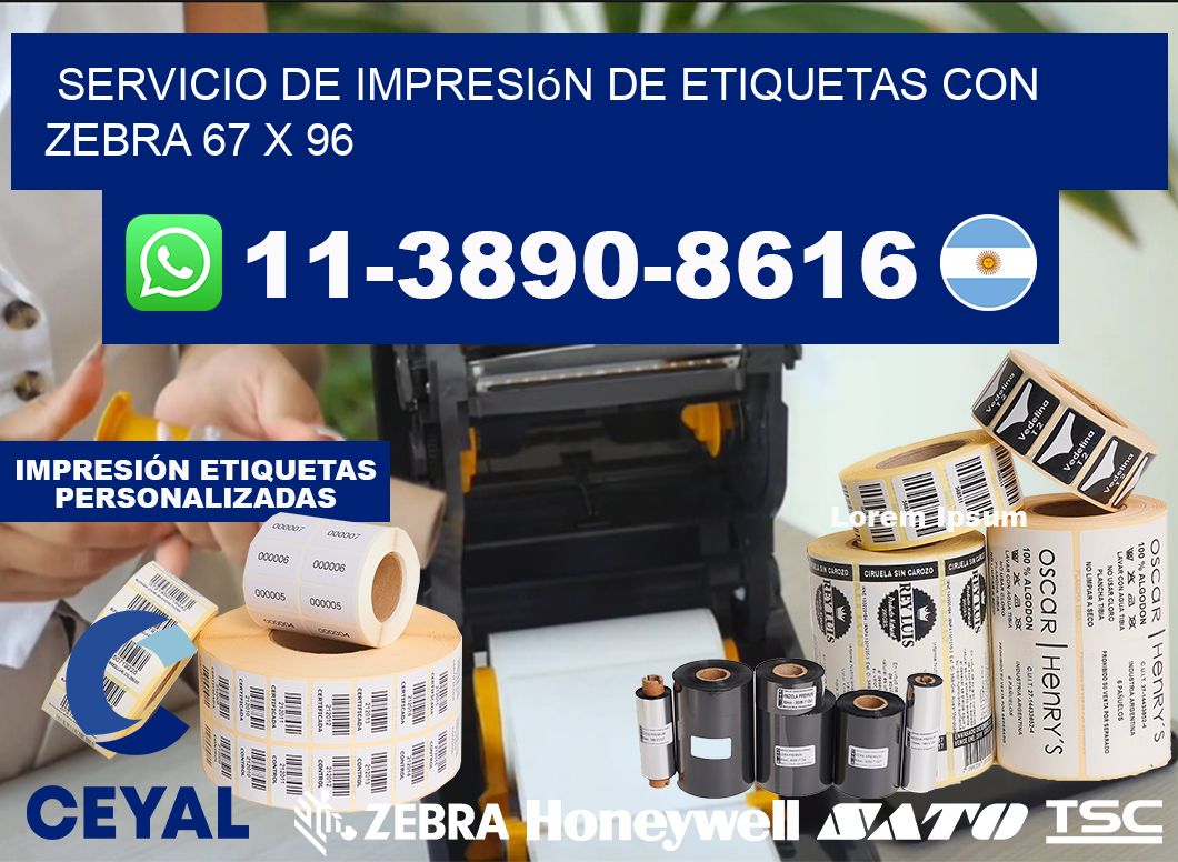 servicio de impresión de etiquetas con Zebra 67 x 96
