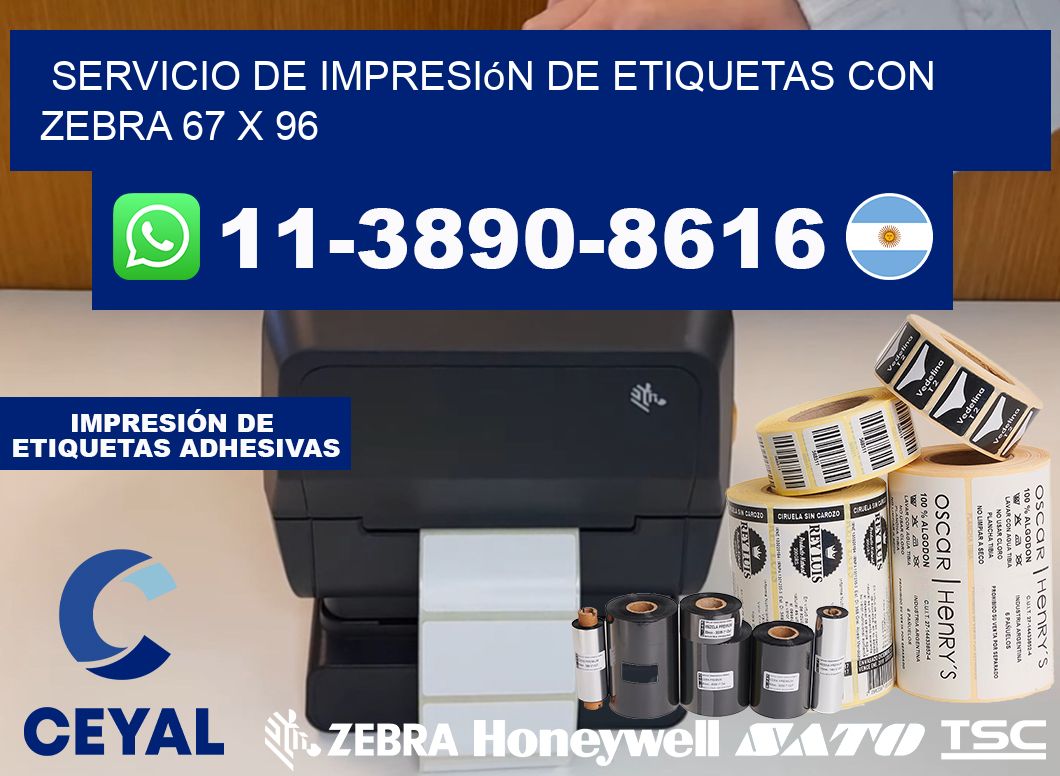 servicio de impresión de etiquetas con Zebra 67 x 96