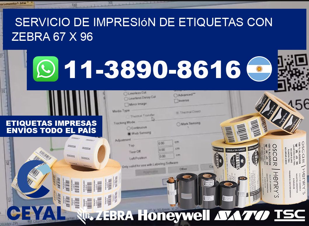 servicio de impresión de etiquetas con Zebra 67 x 96
