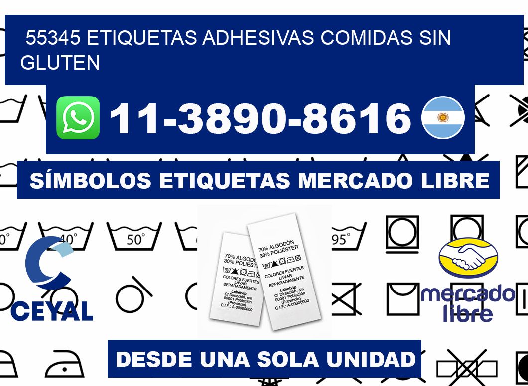 55345 etiquetas adhesivas comidas sin gluten
