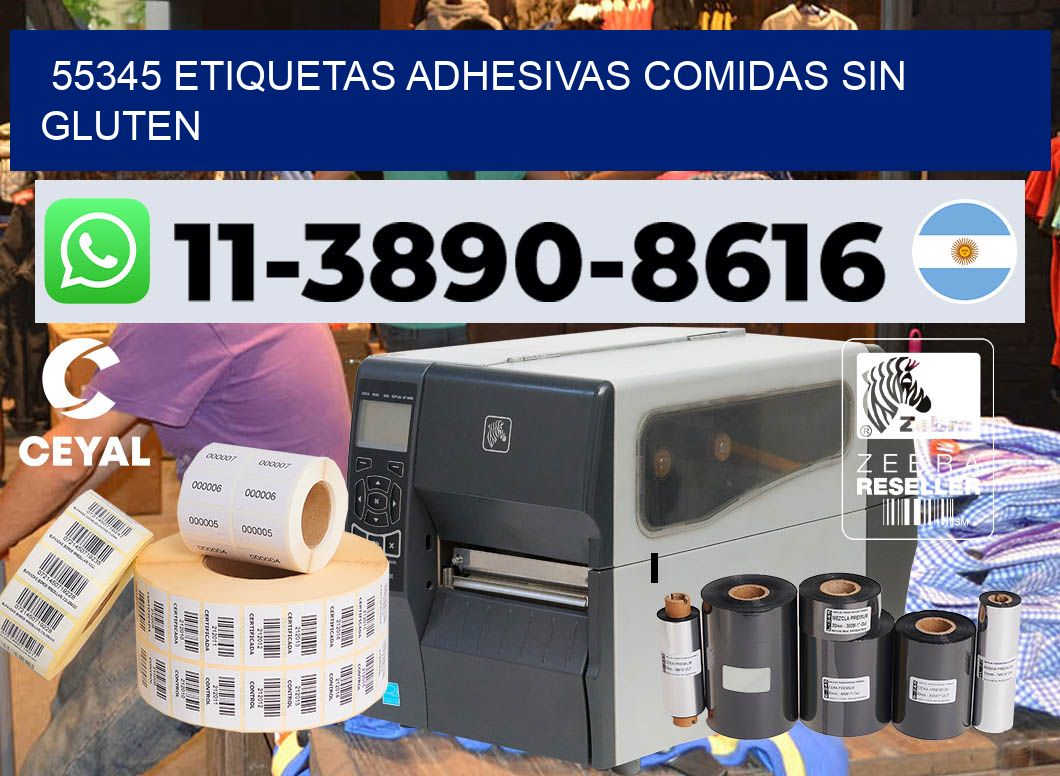 55345 etiquetas adhesivas comidas sin gluten