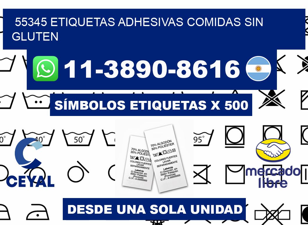 55345 etiquetas adhesivas comidas sin gluten