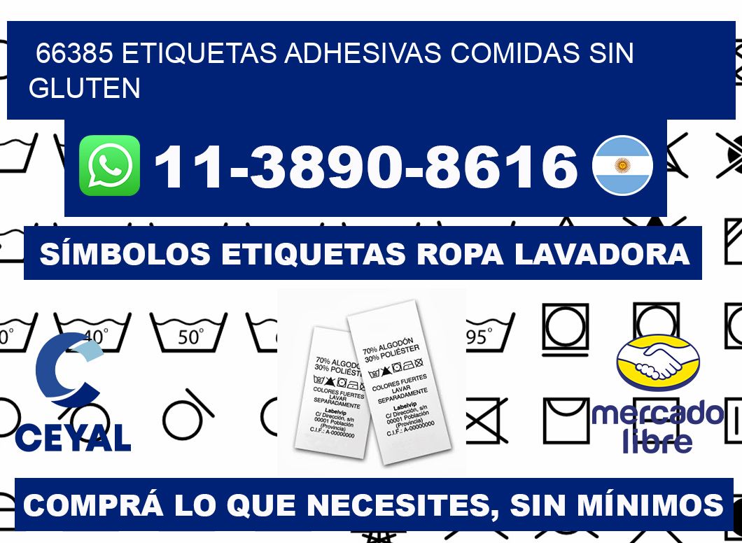 66385 etiquetas adhesivas comidas sin gluten