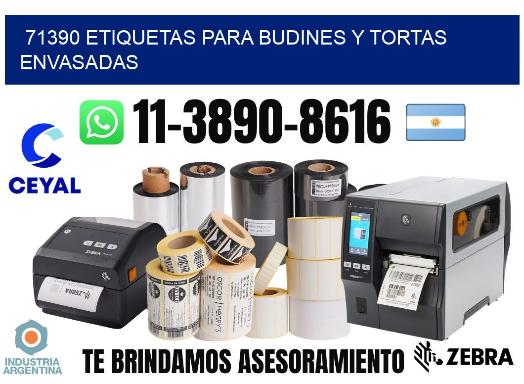 71390 etiquetas para budines y tortas envasadas