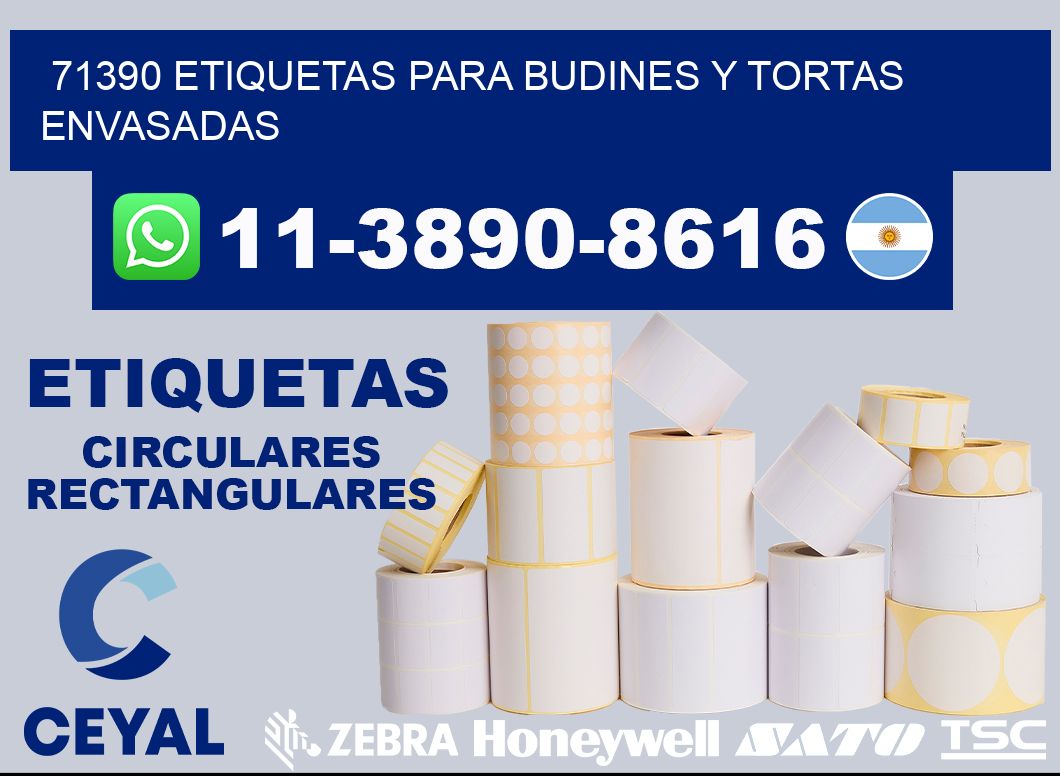 71390 etiquetas para budines y tortas envasadas