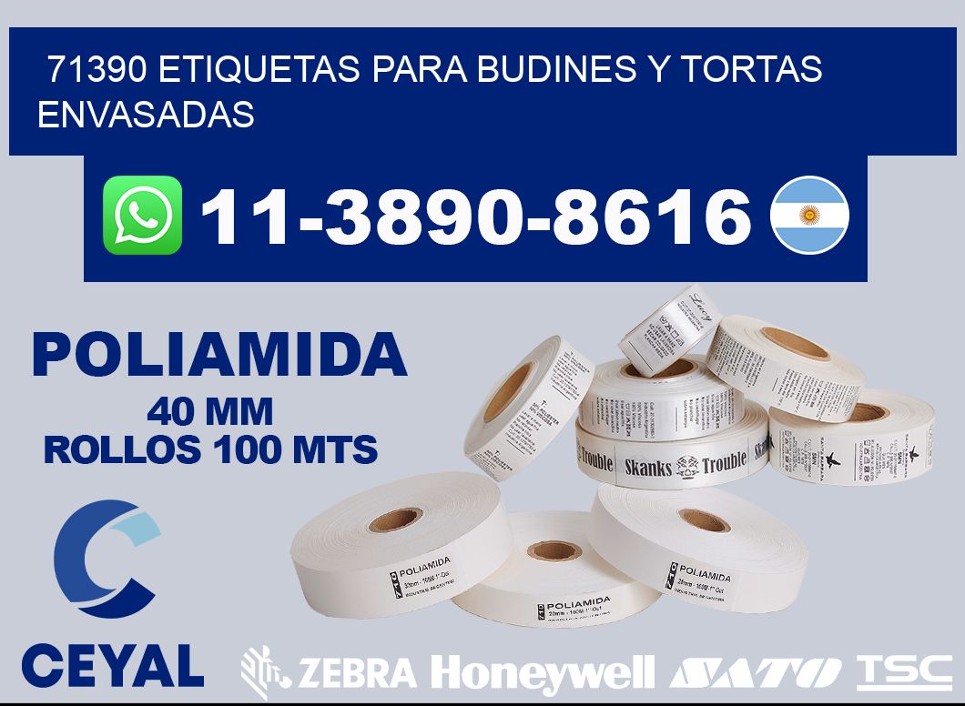 71390 etiquetas para budines y tortas envasadas