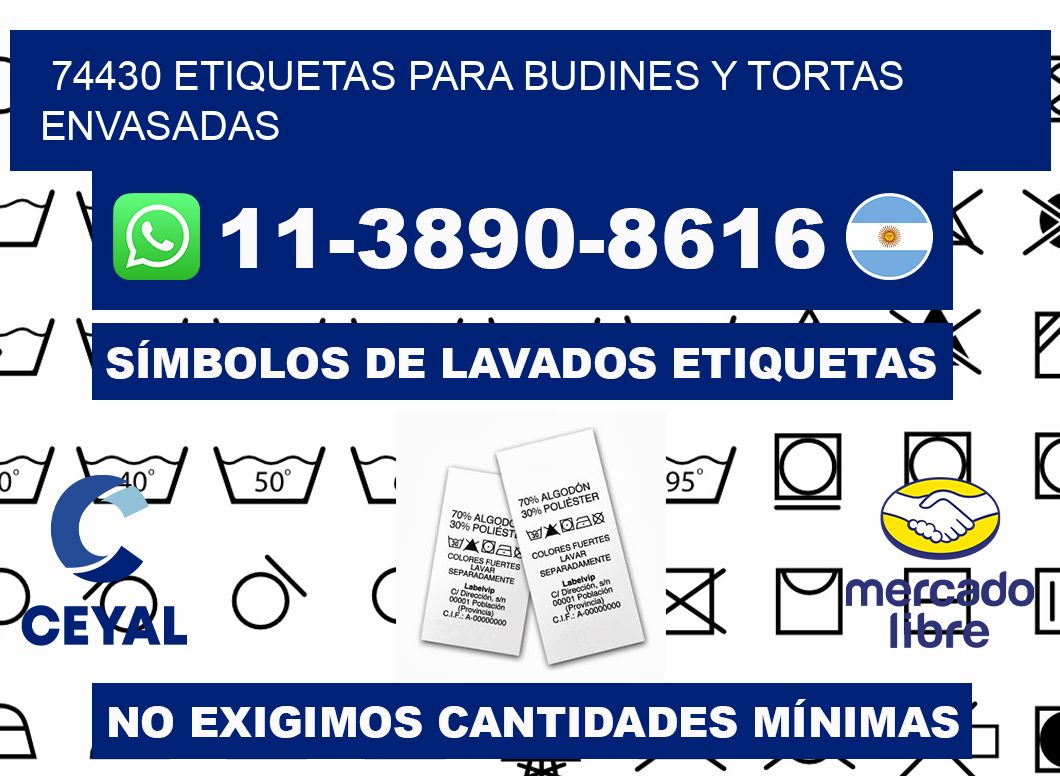 74430 etiquetas para budines y tortas envasadas