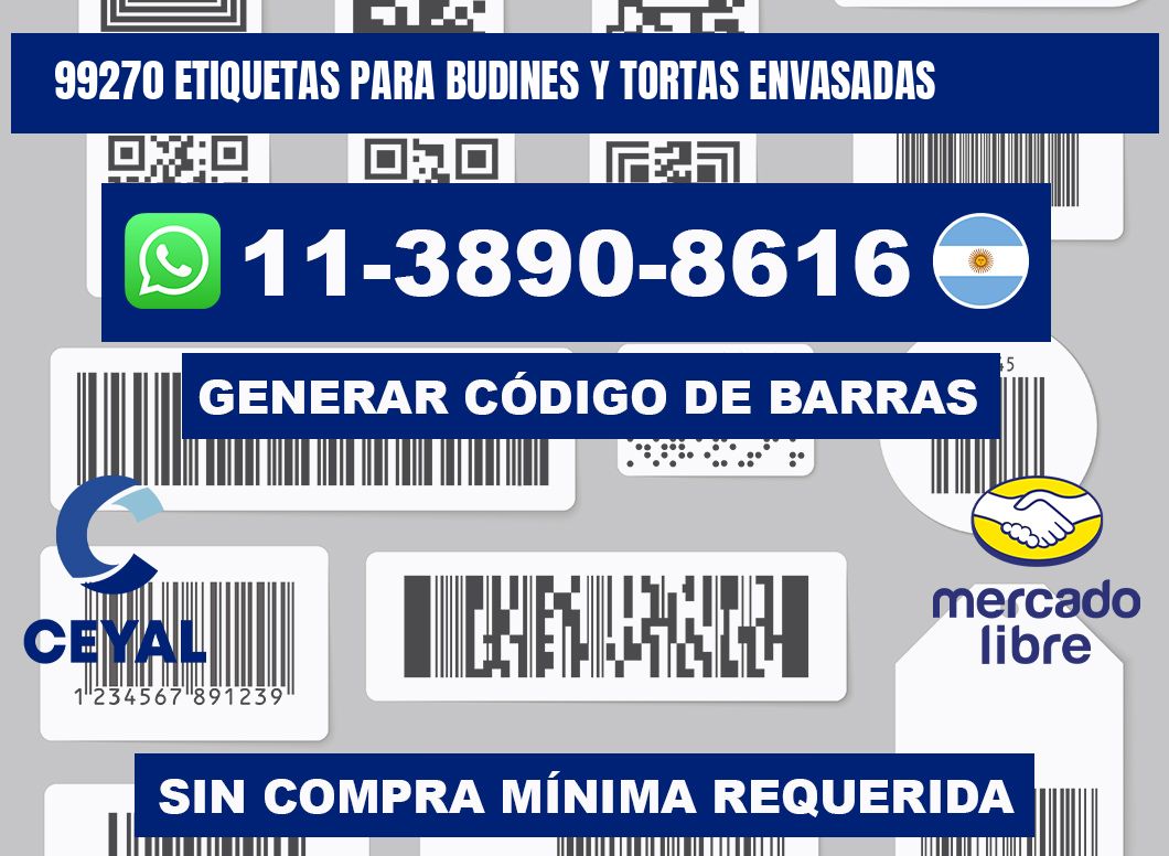 99270 etiquetas para budines y tortas envasadas
