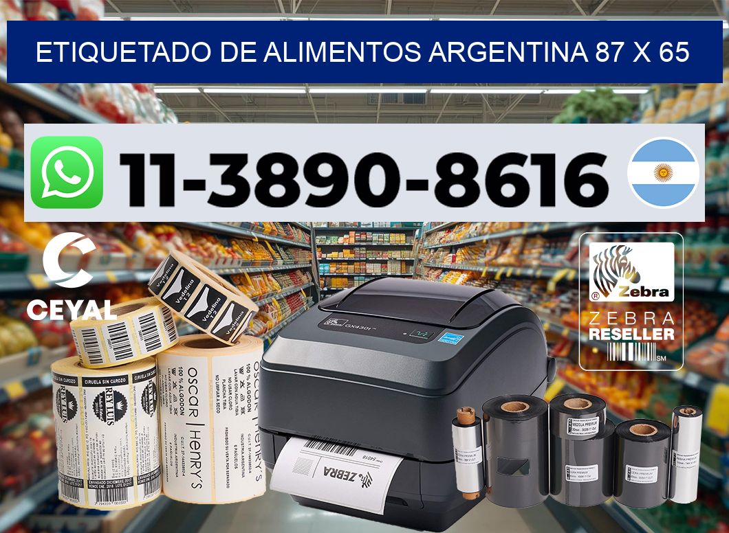 Etiquetado de alimentos Argentina 87 x 65