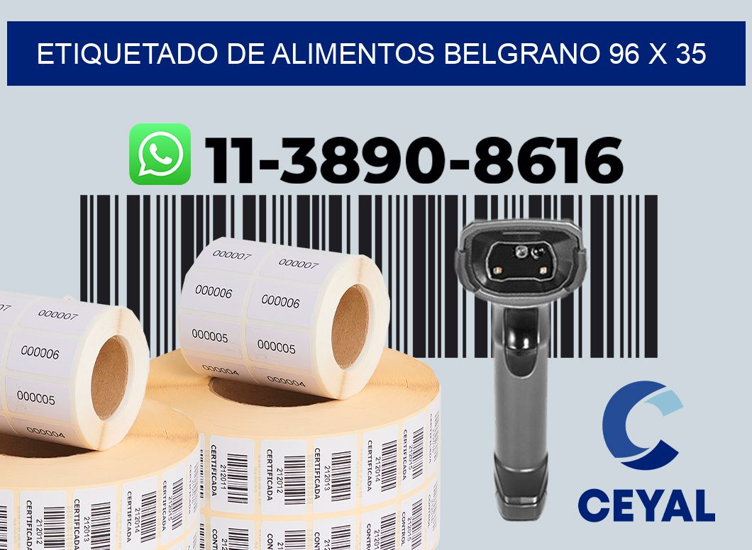 Etiquetado de alimentos belgrano 96 x 35