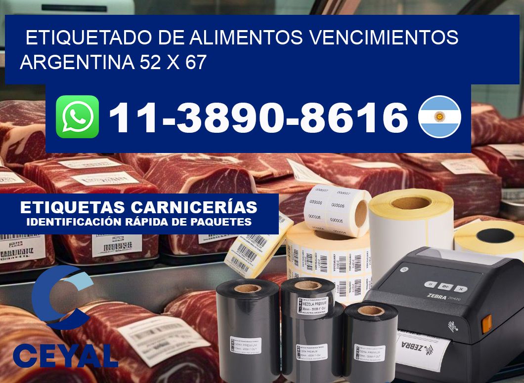 Etiquetado de alimentos vencimientos Argentina 52 x 67