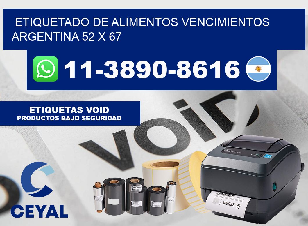 Etiquetado de alimentos vencimientos Argentina 52 x 67